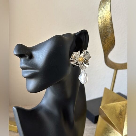 Bohemian flower drop earrings A395 - Picture 4 of 4